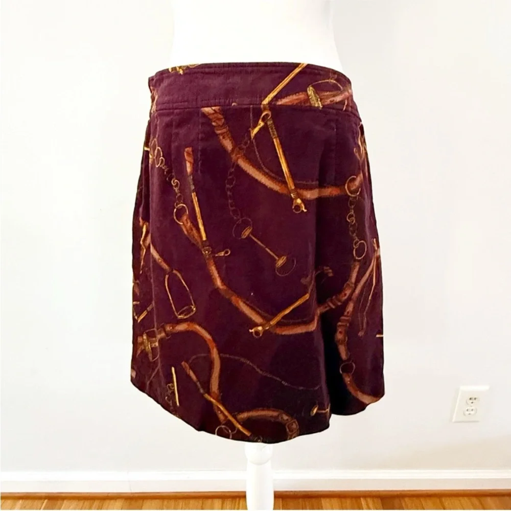 Talbots Women Equestrian Corduroy Skirt 8P Old Money Preppy Horse Ivy League